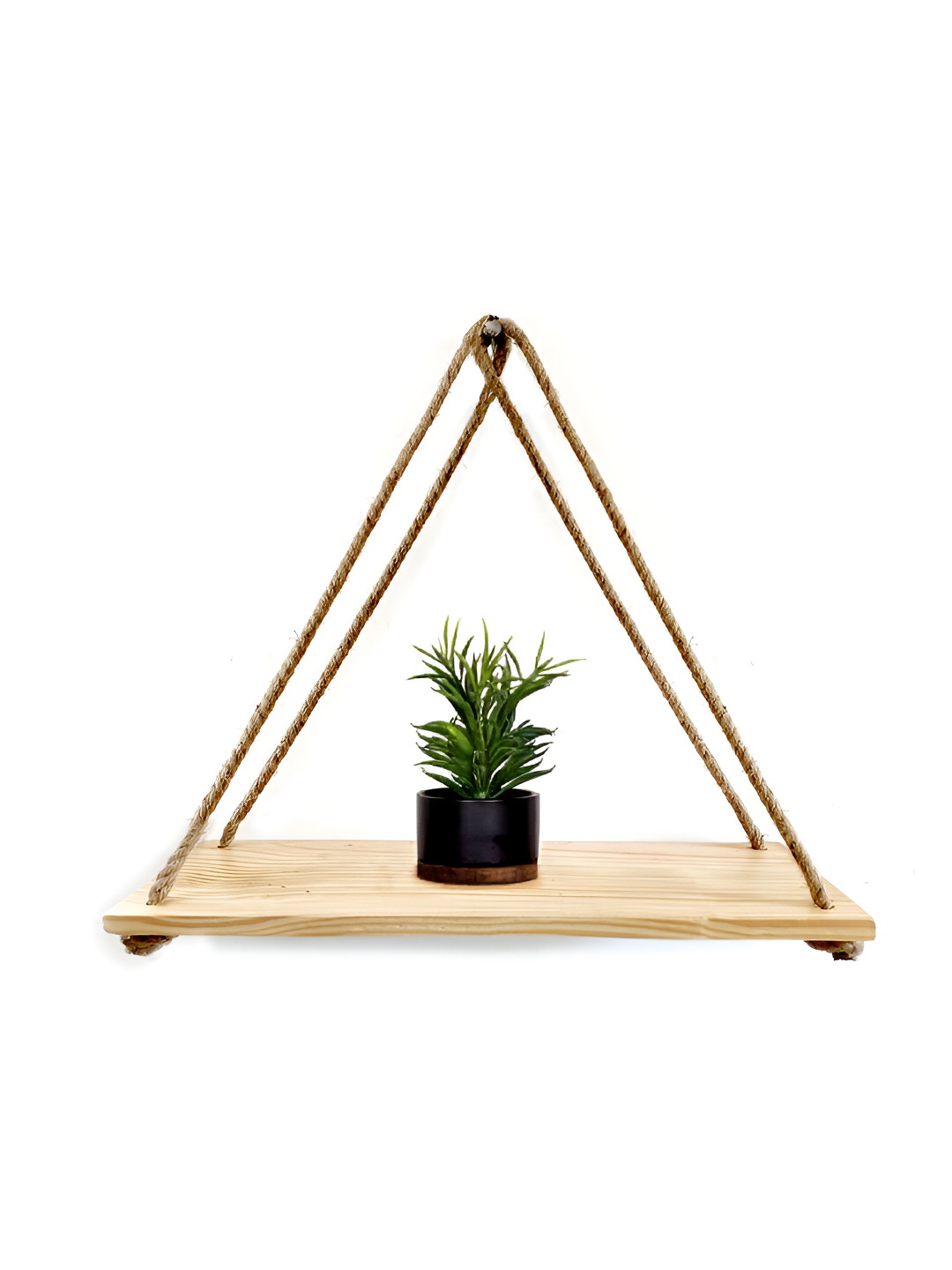 VAH Kya Bat Hai !! Pine Wood & Rope Wall Floating Shelves