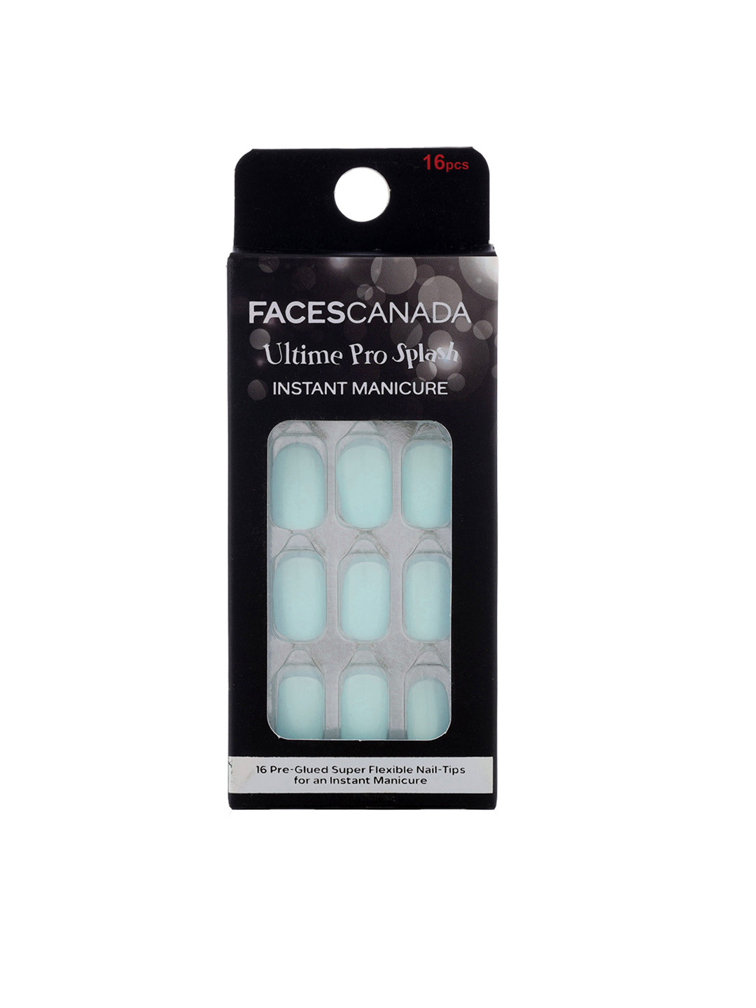 FACES CANADA Ultime Pro Splash Instant Manicure Press On Nail Extensions - 16Pcs - Minty