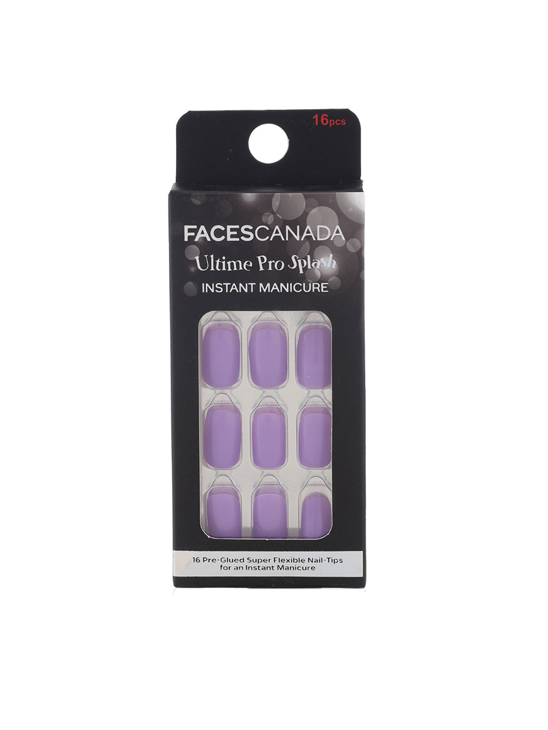 FACES CANADA Ultime Pro Splash Instant Manicure Press On Nail Extensions - 16Pcs - Viola