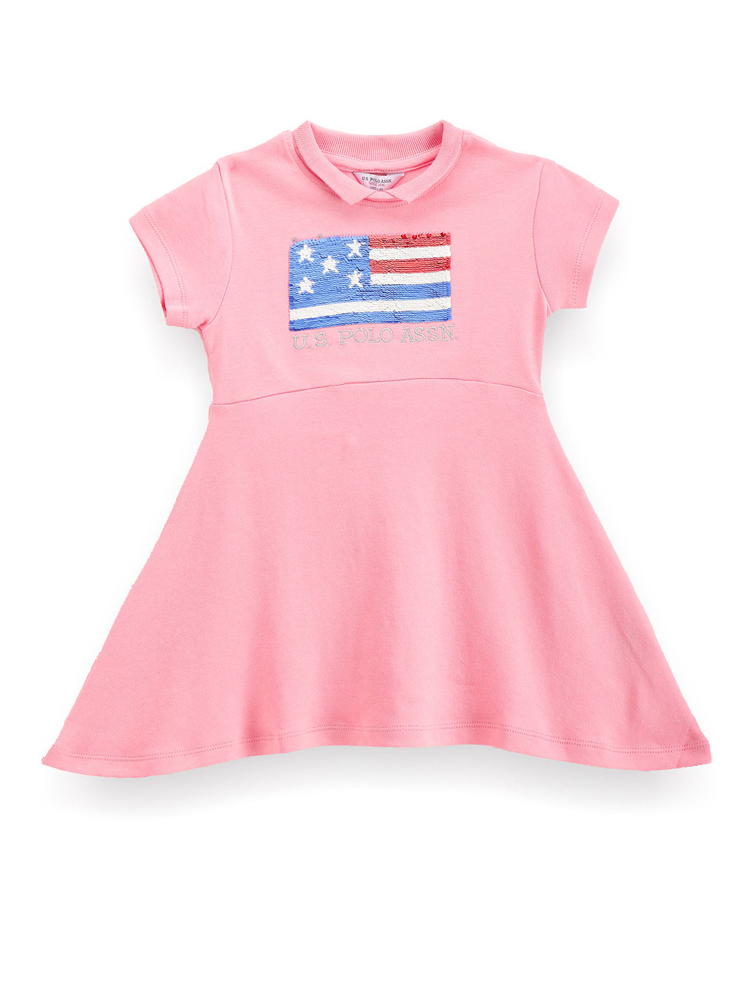 U.S. Polo Assn. Kids Girls Mermaid Sequinned Fit & Flare Dress