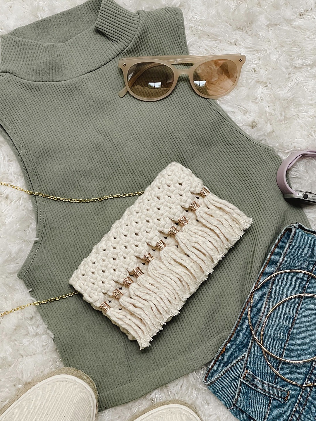 Terra Living Textured Structured Cotton Sling Bag