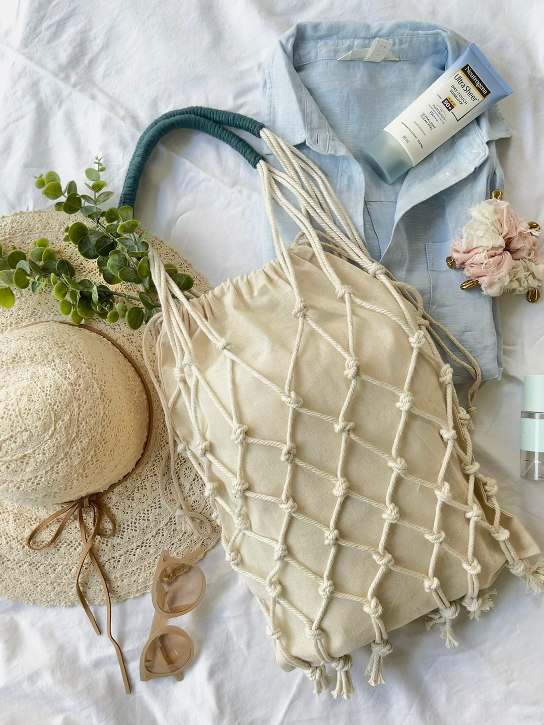 Terra Living Textured Bucket Handheld Bag With Fringed