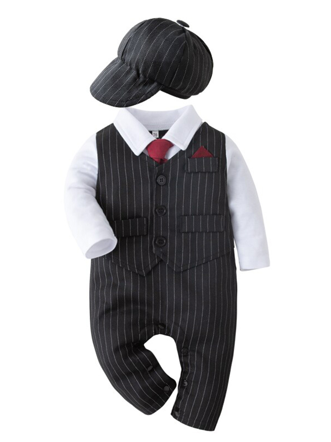 StyleCast Boys Black Striped Top with Trousers