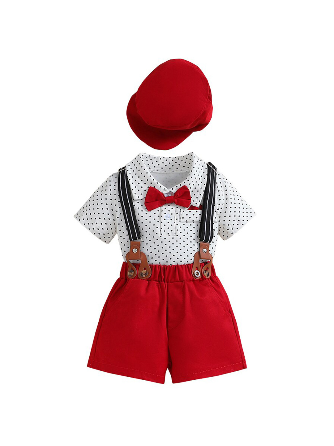 StyleCast Red Infant Boys Printed Leotard with Shorts