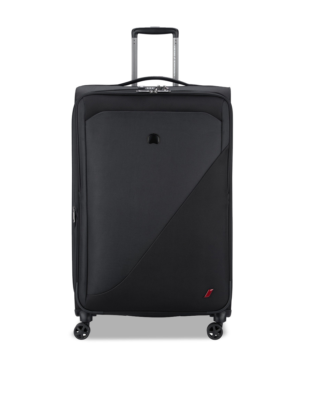 DELSEY PARIS NEW DESTINATION Medium Check-in Expandable Suitcase - Soft-Sided Black Polyester Trolley with TSA Lock