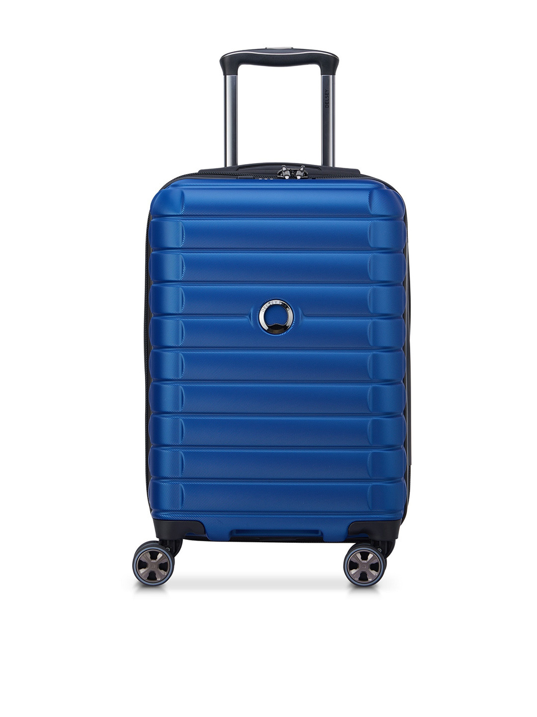 DELSEY PARIS SHADOW 5.0 Small Cabin Expandable Suitcase - Hard-Sided Blue Polycarbonate Trolley with TSA Lock