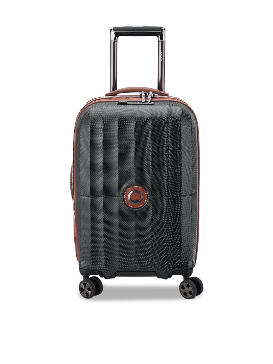 DELSEY PARIS CARROUSEL Medium Check-in Expandable Suitcase - Hard-Sided Black Polycarbonate Trolley with TSA Lock