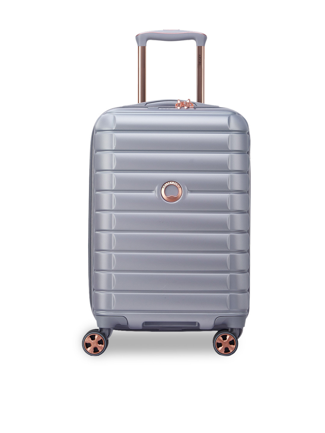 DELSEY PARIS SHADOW 5.0 Small Cabin Expandable Suitcase - Hard-Sided Platinum Polycarbonate Trolley with TSA Lock
