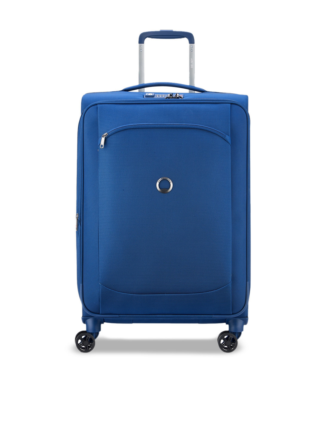 DELSEY PARIS MONTMARTRE AIR 2.0 Small Cabin Expandable Suitcase - Soft-Sided Light Blue Polyester Trolley with TSA Lock