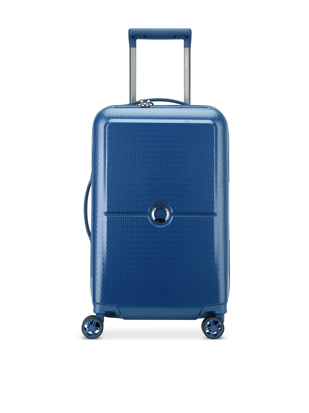 DELSEY PARIS TURENNE Small Cabin Suitcase - Hard-Sided Dark Blue Polycarbonate Trolley with TSA Lock