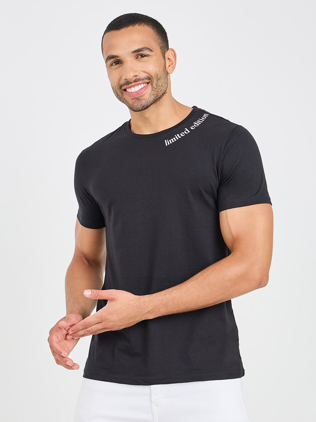 Styli Men Limited Edition Slogan Printed Cotton Regular T-shirt