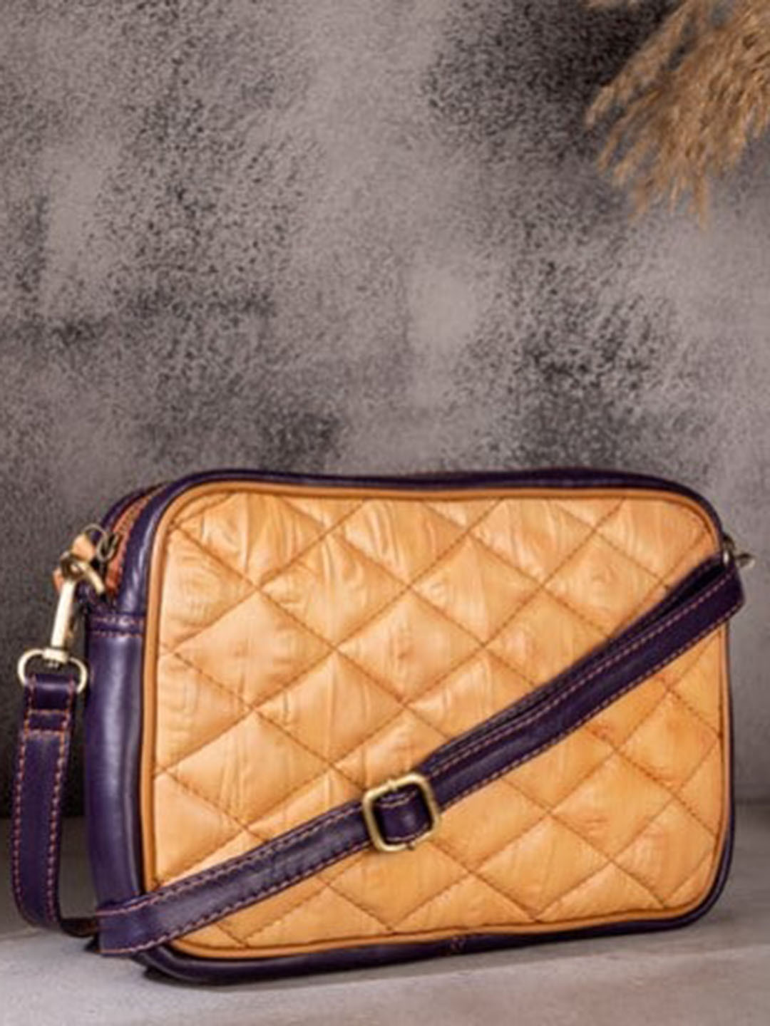 Abelardo De Moda Textured Structured Leather Sling Bag