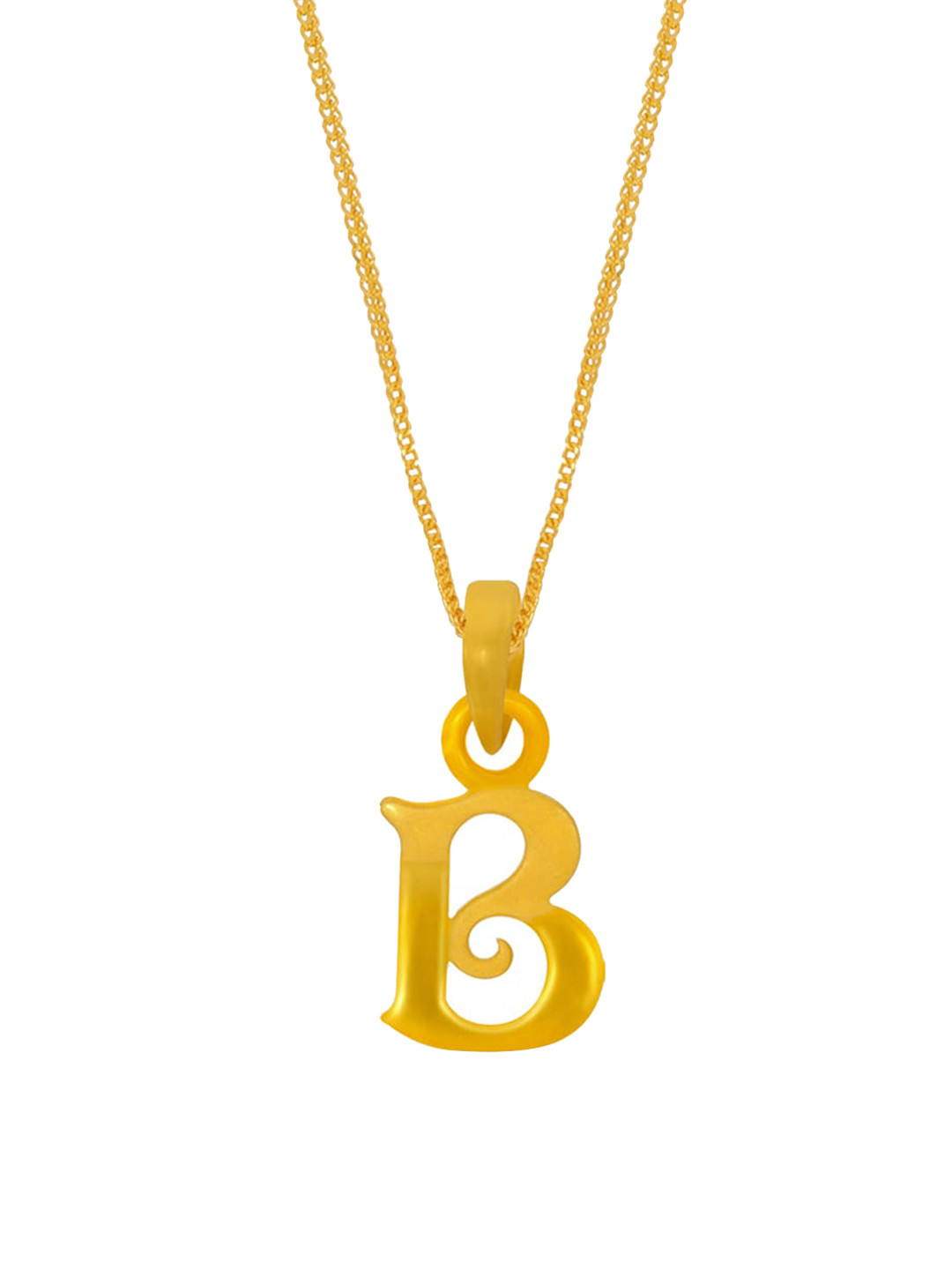 BHIMA 22K Hallmark 916 Purity Yellow Gold Alphabet B Pendant