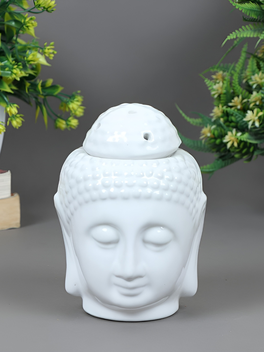 Crazy Sutra White Ceramic Diffuser Buddha Head Aroma Oil