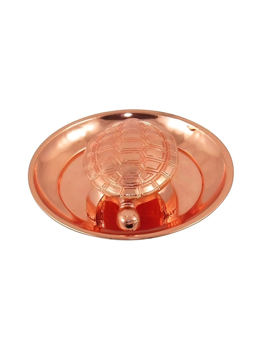 Navyaksh Kachua Plate Copper Metal Prayer Room Set of 2 Small Showpieces - 2.4 Inches