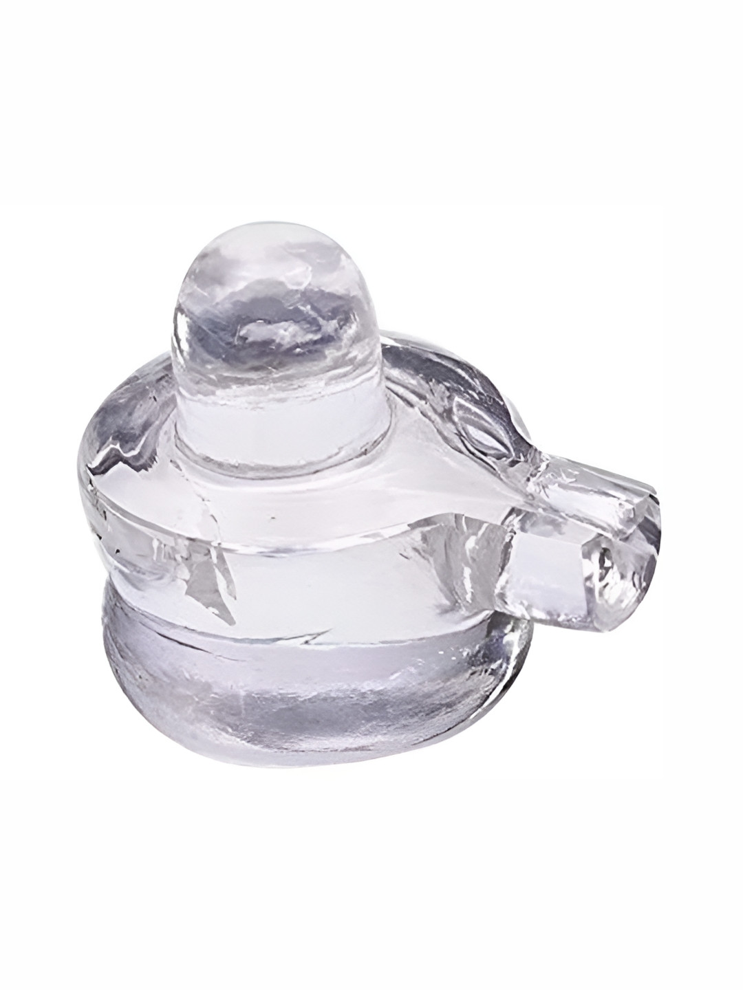 Navyaksh Shivling White Crystal Natural Living Room Small Showpiece - 5.5 Inches