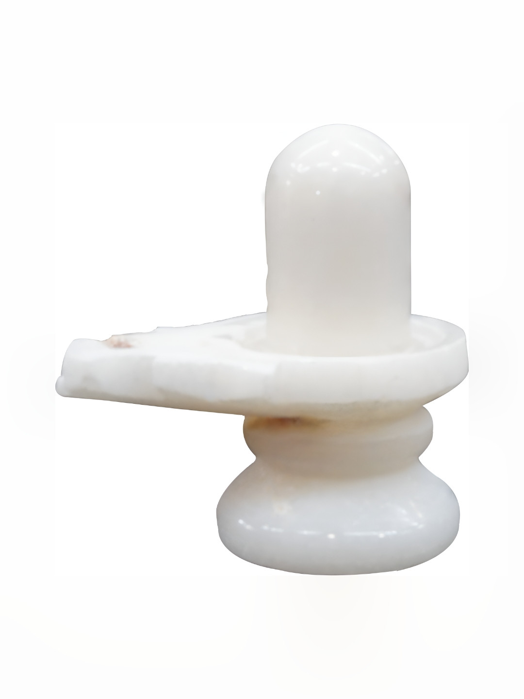 Navyaksh White Marble Glossy Prayer Room Tiny Showpiece - 2.8 Inches