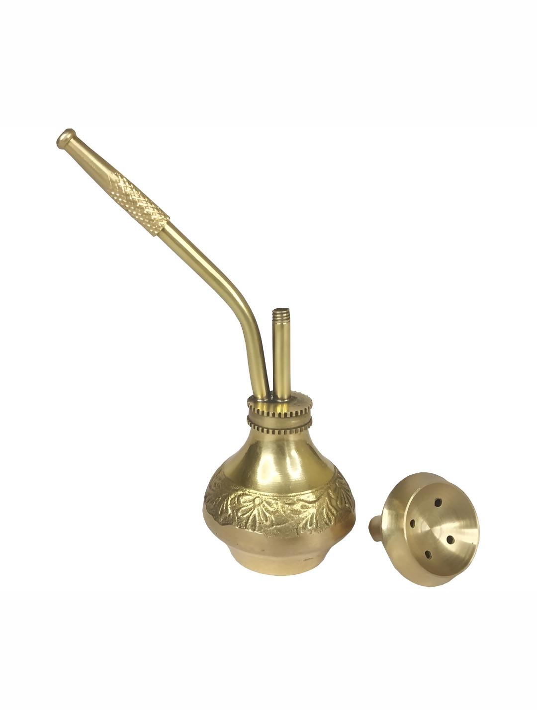 Navyaksh Hukka Gold Metal Metallic Living Room Small Showpiece - 4.7 Inches