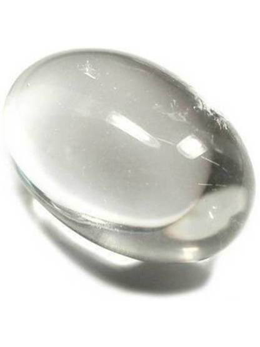 Navyaksh White Glass Glossy Prayer Room Tiny Showpiece - 3.1 Inches