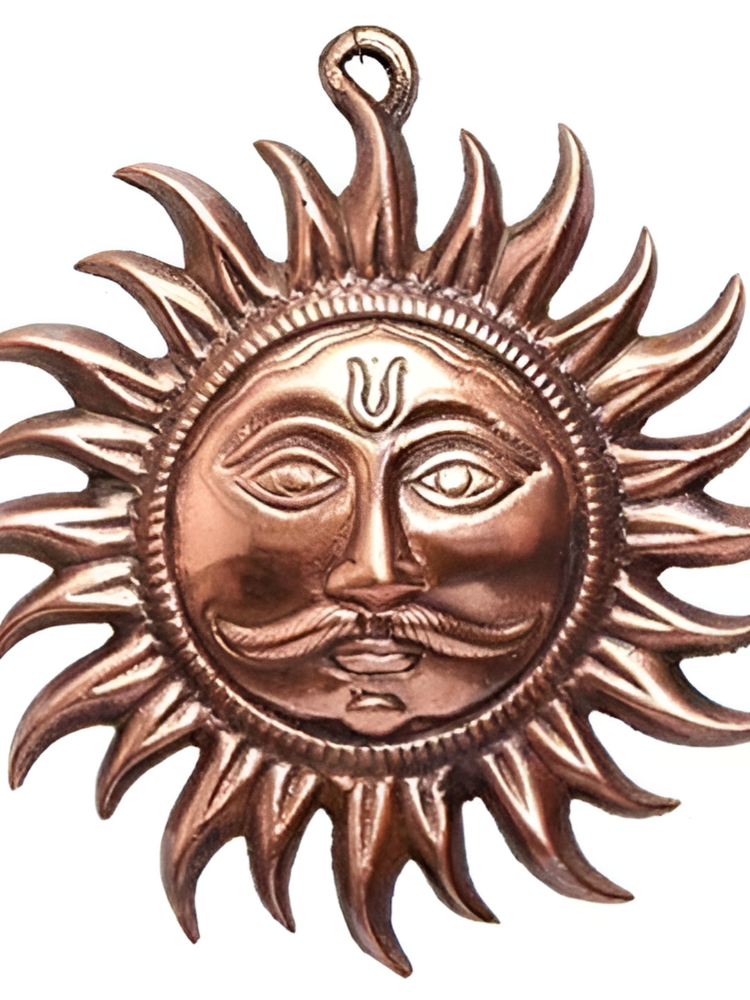 Navyaksh Suraj Copper Brass Metallic Living Room Tiny Showpiece - 2.4 Inches