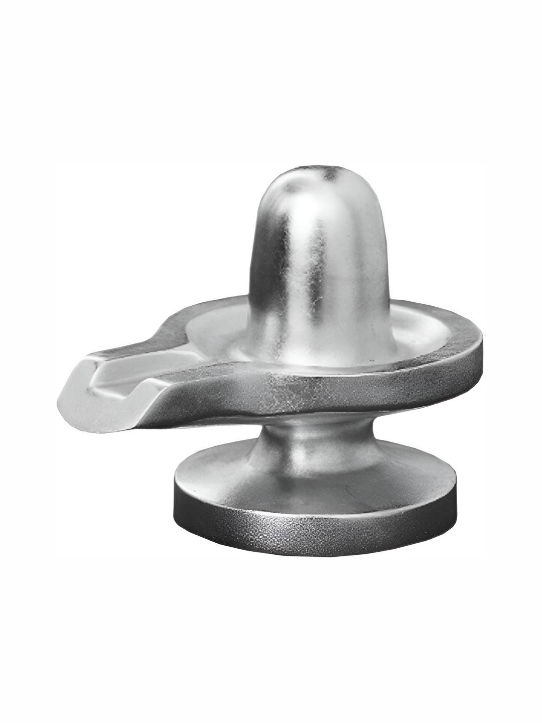 Navyaksh Para Shivling Silver Metal Metallic Prayer Room Tiny Showpiece - 2 Inches