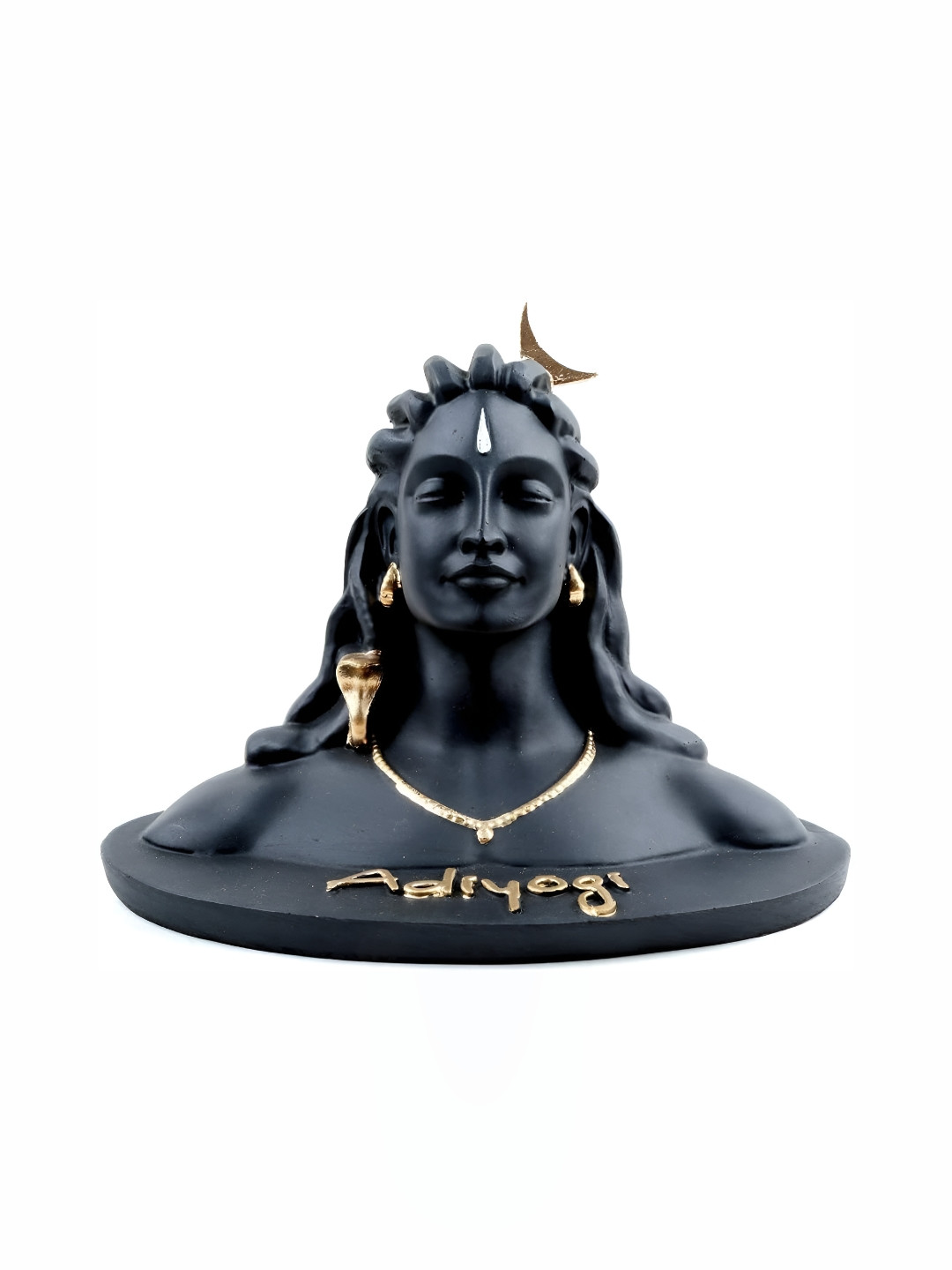 Navyaksh Yogi Black Polyresin Matte Study Room Small Showpiece - 4.3 Inches