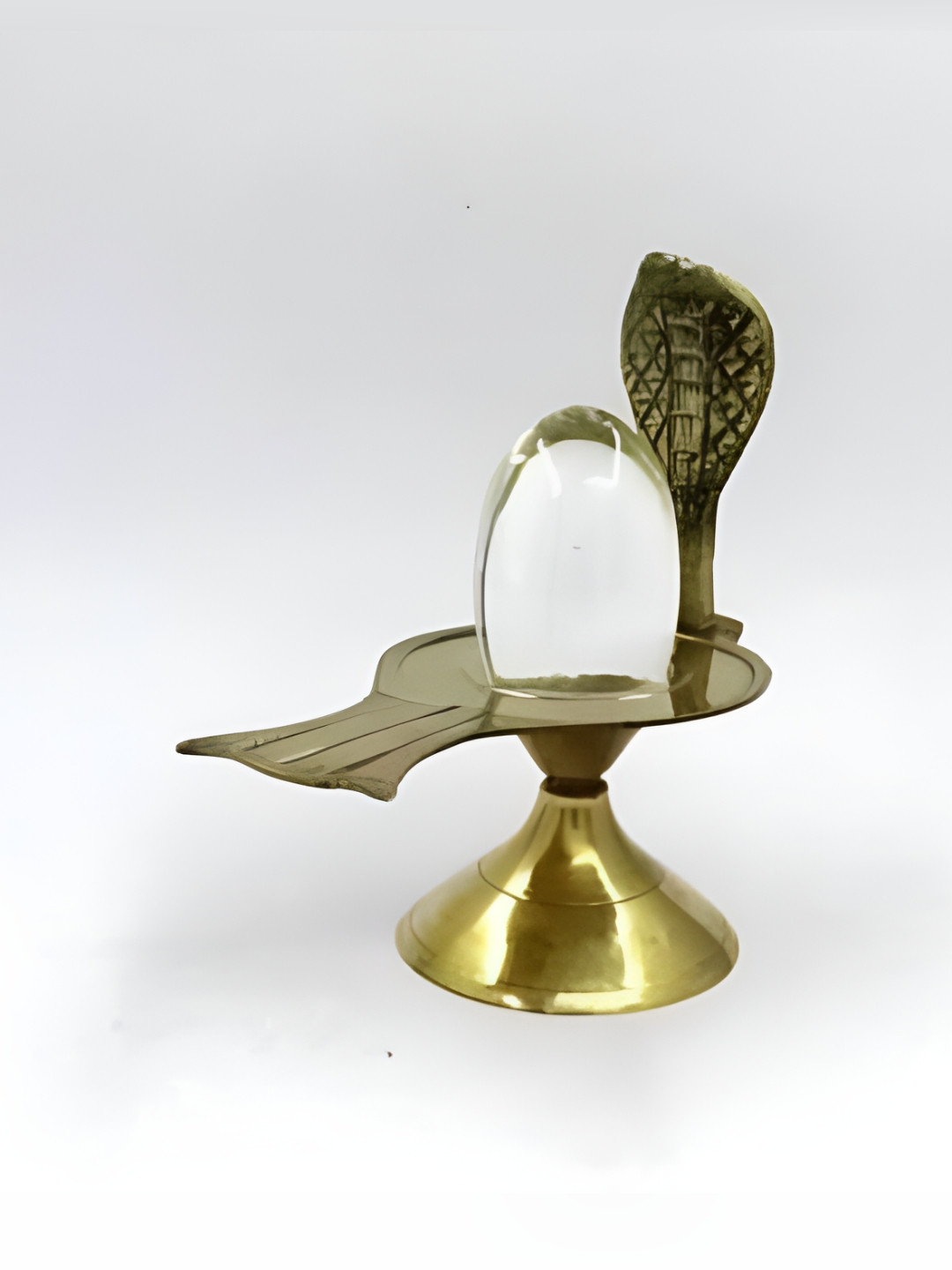 Navyaksh Jalheri Pindi Gold Brass Metallic Prayer Room Set of 2 Small Showpieces - 2.4 Inches