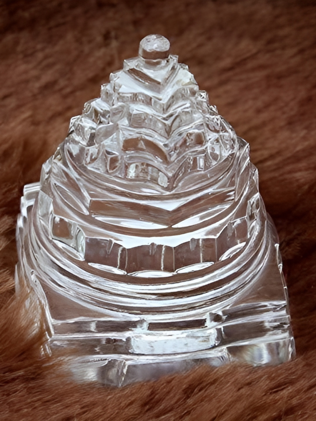 Navyaksh Glass Turtle Yantra White Glass Glossy Prayer Room Small Showpiece - 1.6 Inches