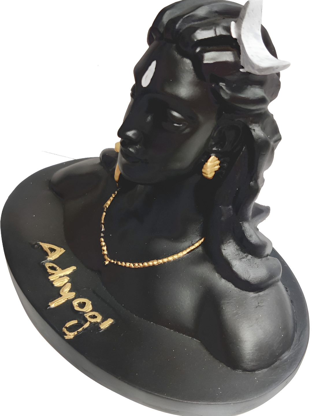 Navyaksh Aadi Yogi Black Marble Glossy Prayer Room Small Showpiece - 1.6 Inches