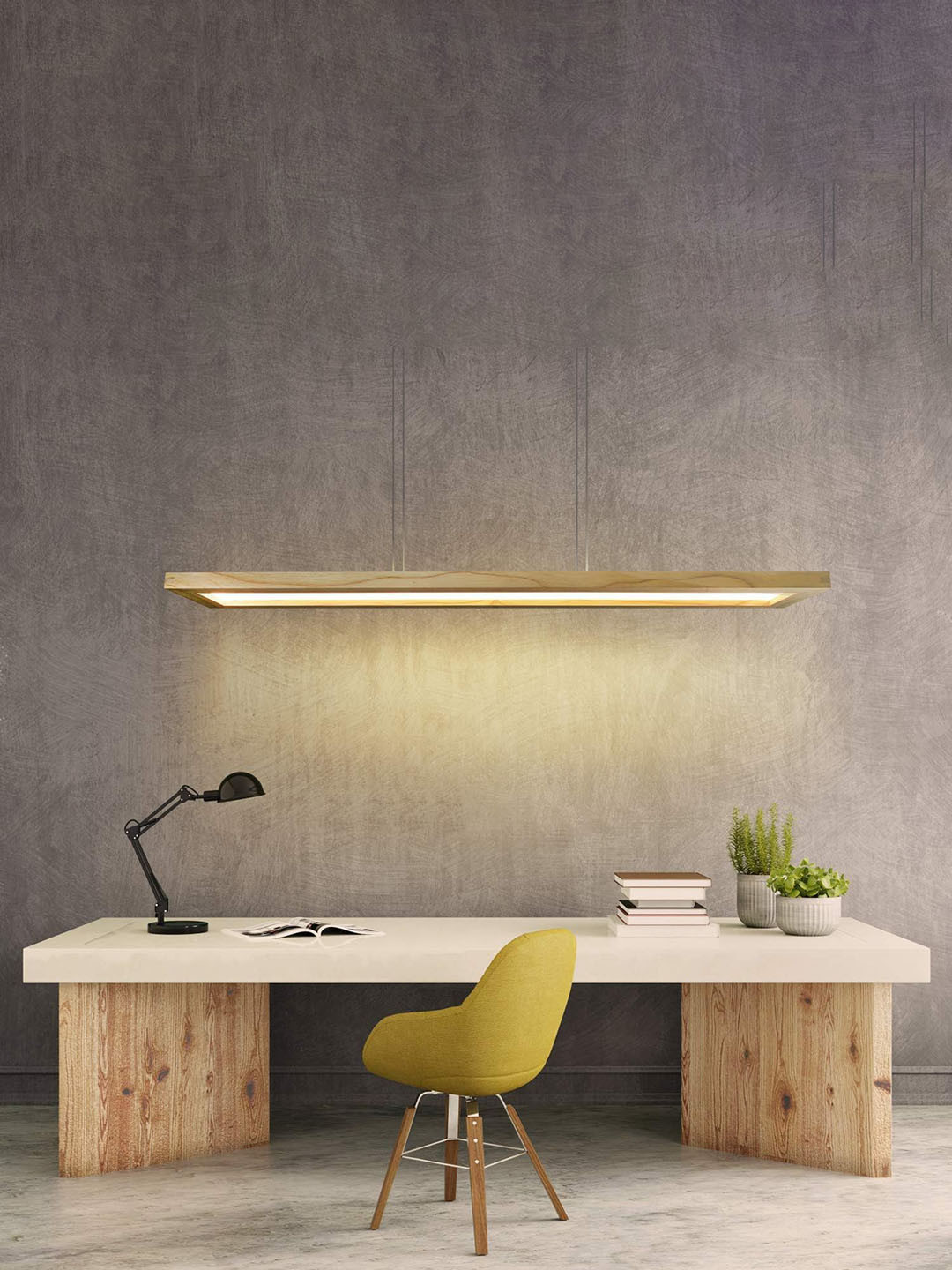 Artica Beige Wooden Contemporary Ceiling Lamp
