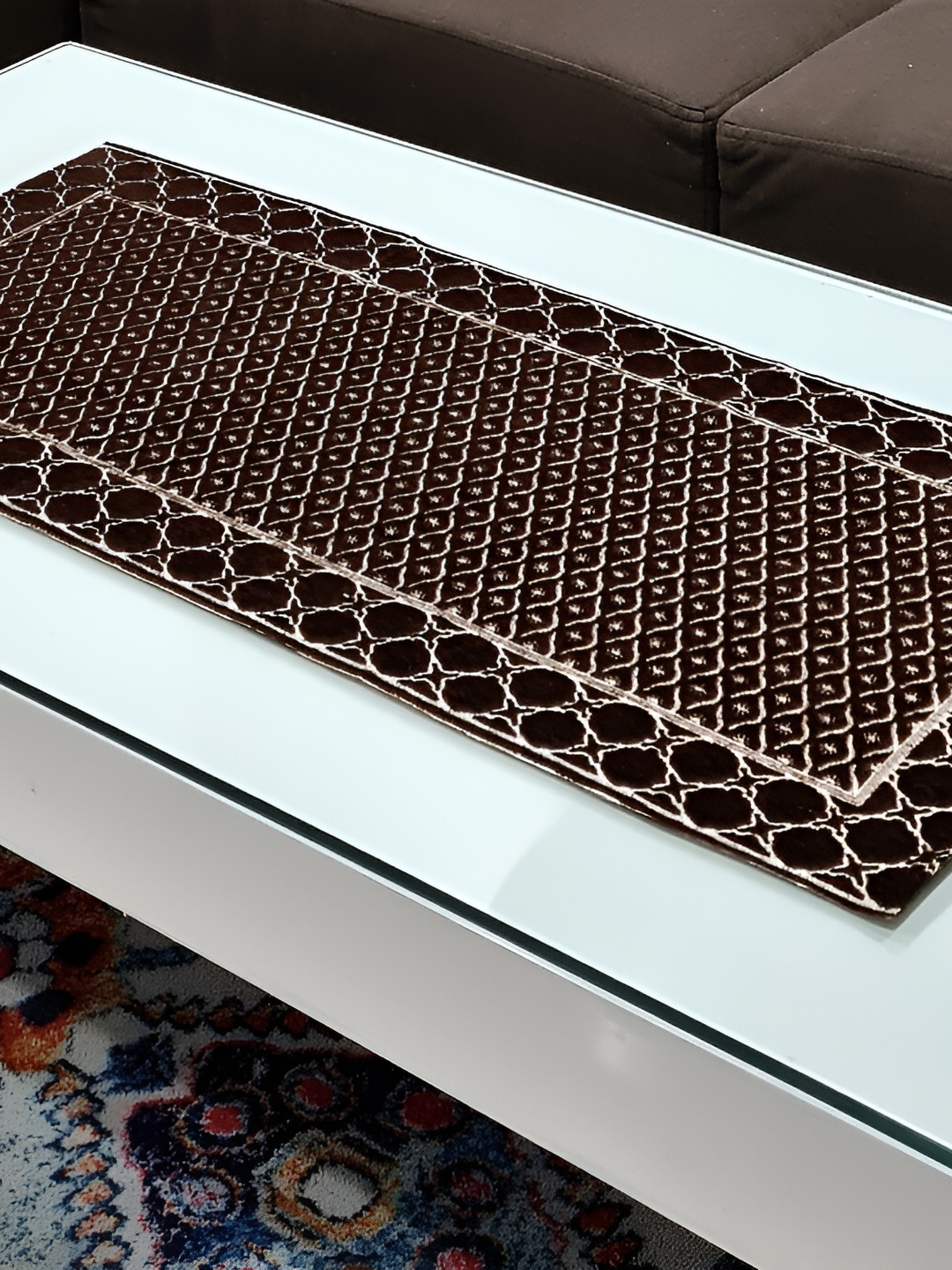 GROKI Brown Dining & Centre Table Runner