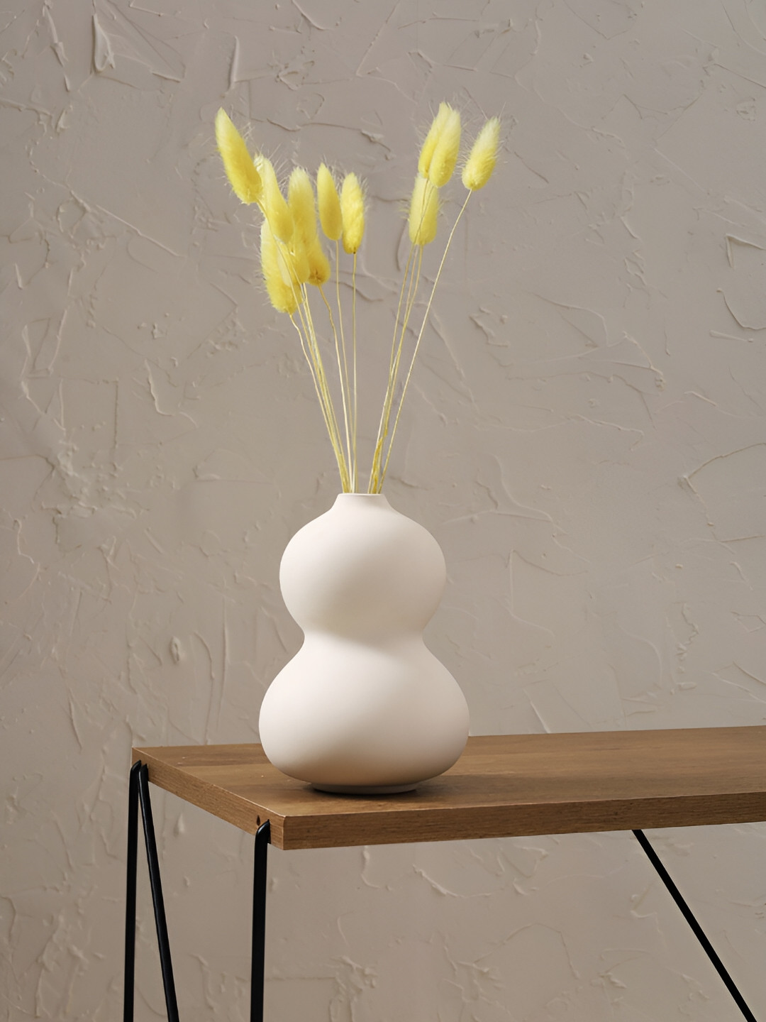PUREZENTO Oreo White Patterned Ceramic Flower Vase
