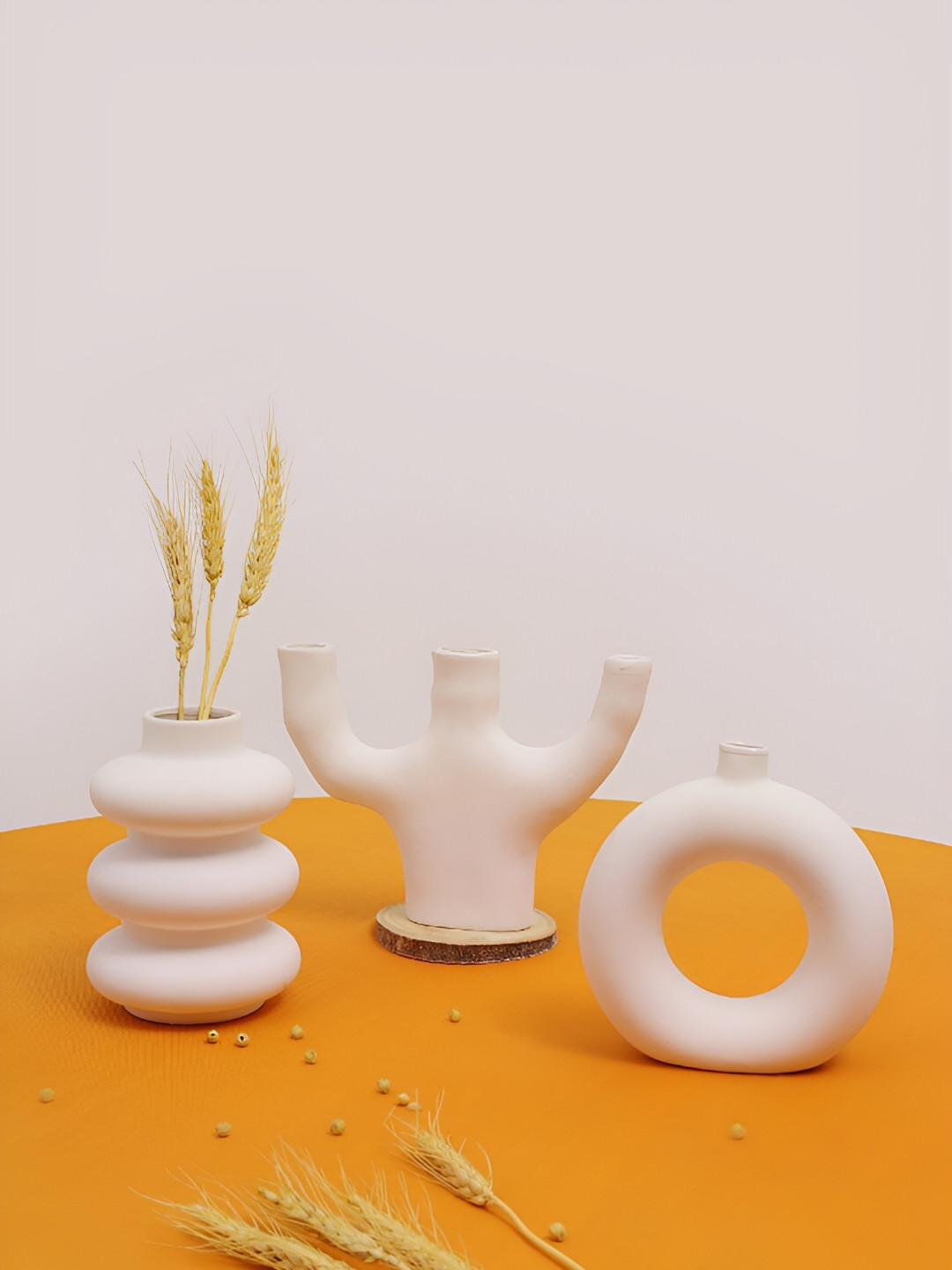 PUREZENTO White 3 Pieces Mosco Vase
