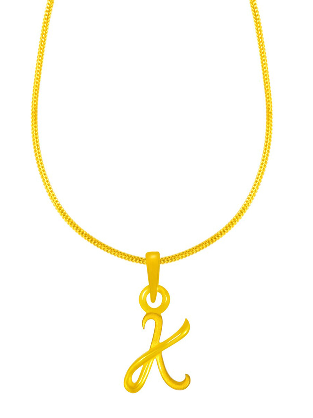 BHIMA 22KT Gold Alphabet K Pendant- 1.64cm