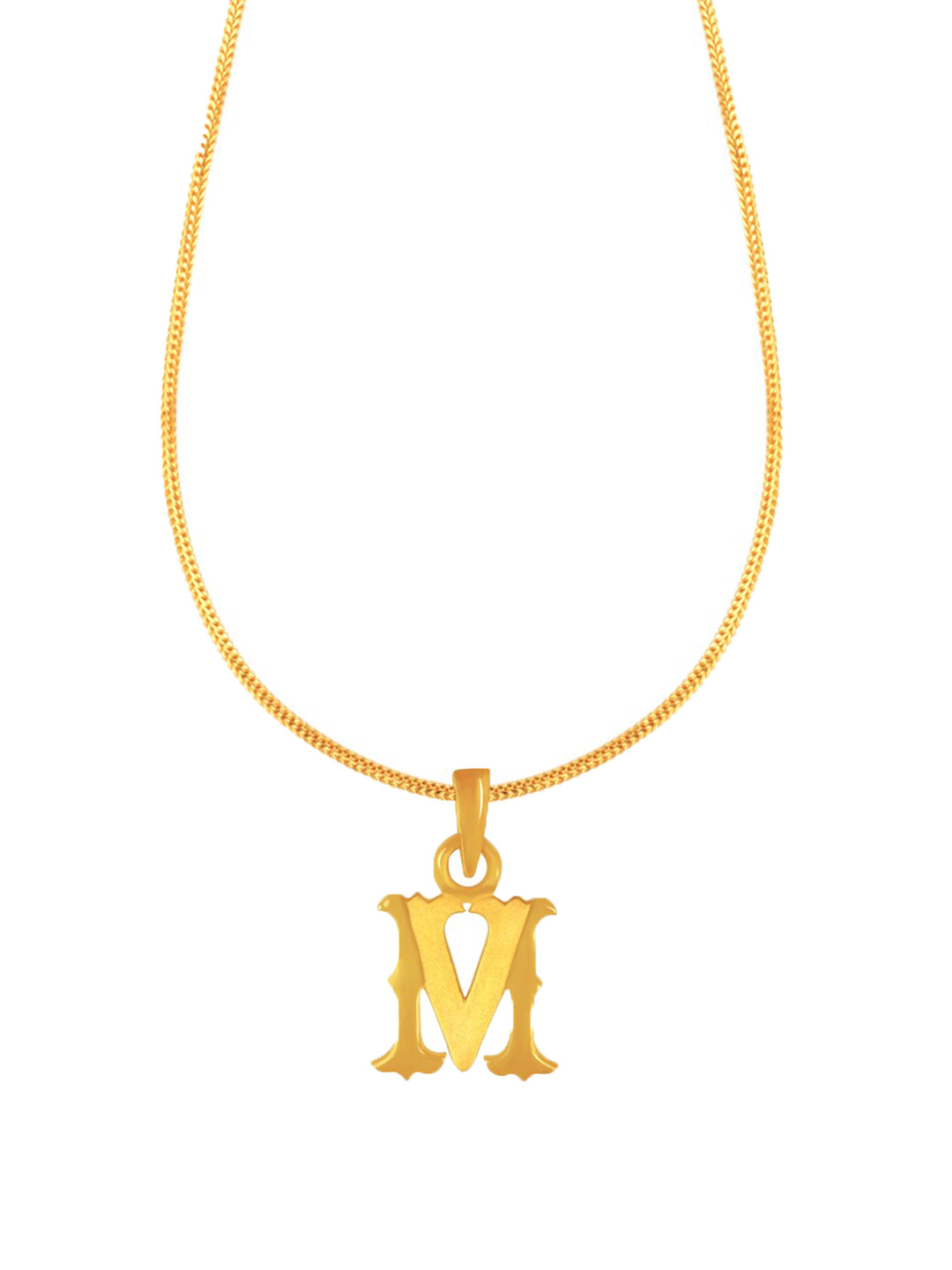 BHIMA 916 Hallmark 22KT Gold Alphabet M-Shape Pendant-1.67 gm