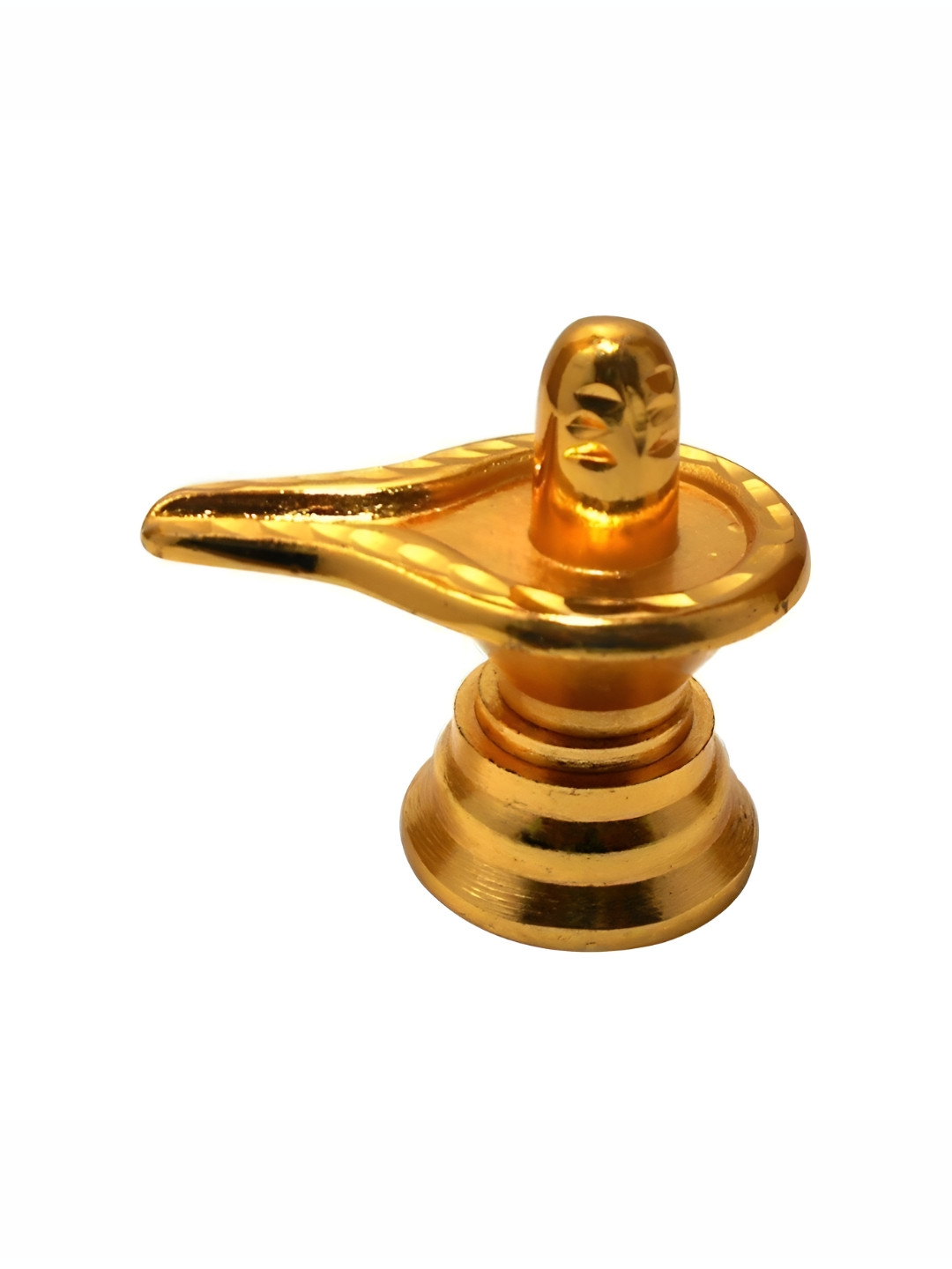 Navyaksh Shivling Gold Metal Metallic Prayer Room Tiny Showpiece - 2.8 Inches