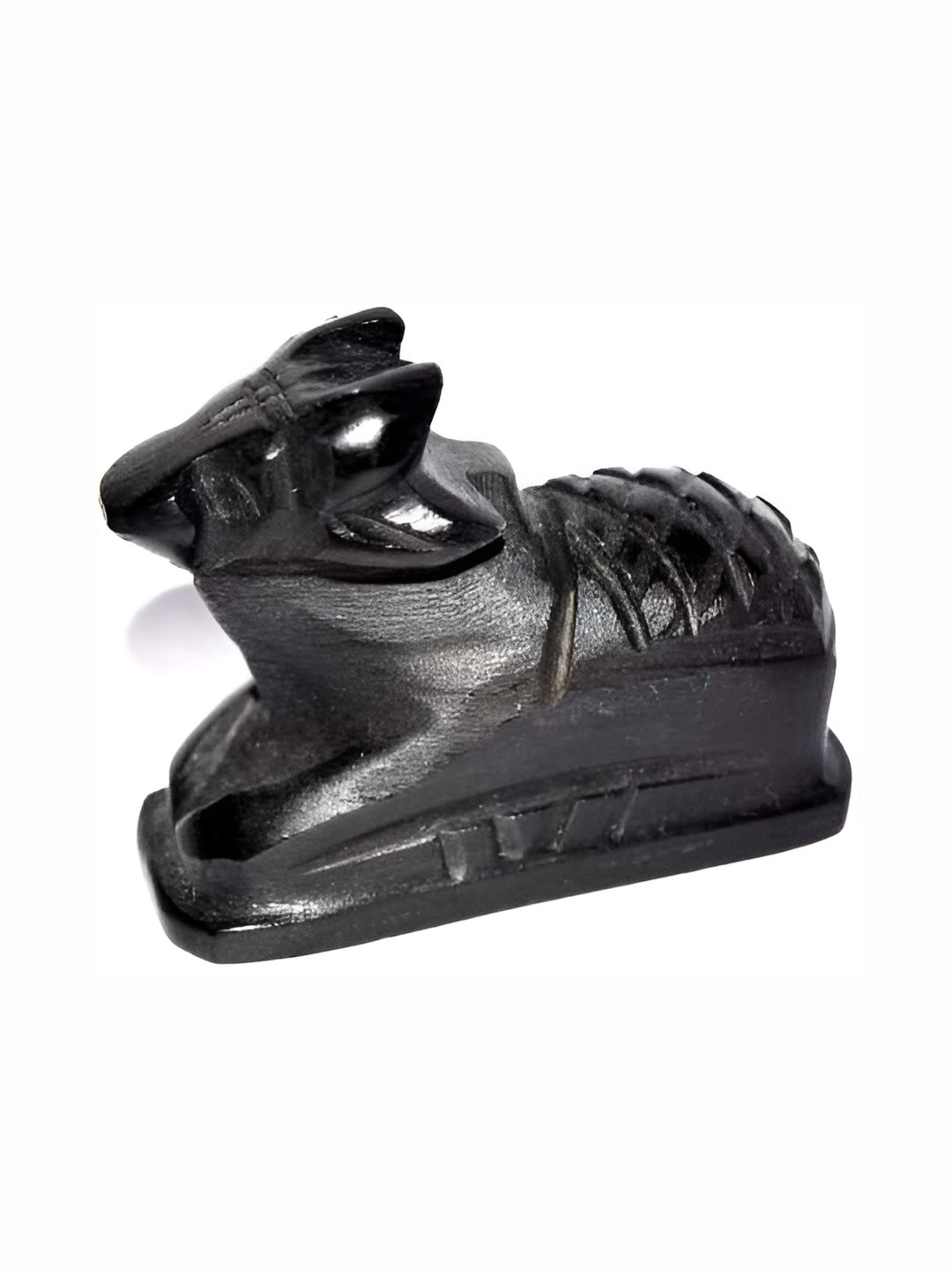 Navyaksh Nandi Black Metal Metallic Prayer Room Small Showpiece - 1.6 Inches