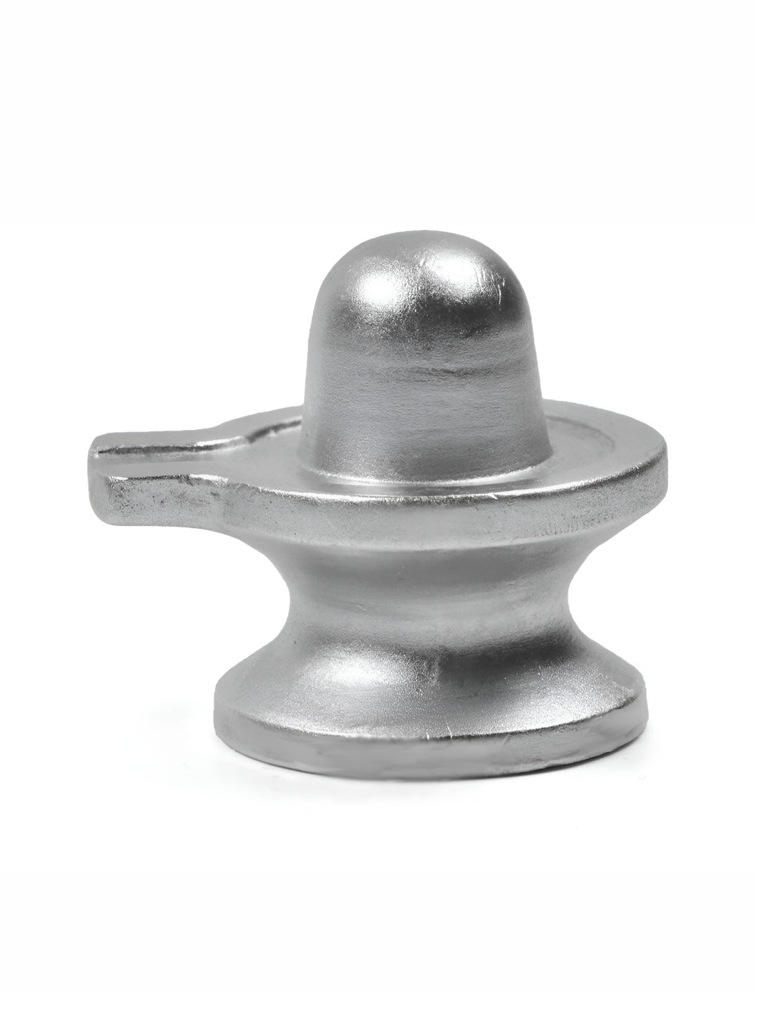Navyaksh Shivling Para Silver Metal Metallic Prayer Room Small Showpiece - 0.8 Inches
