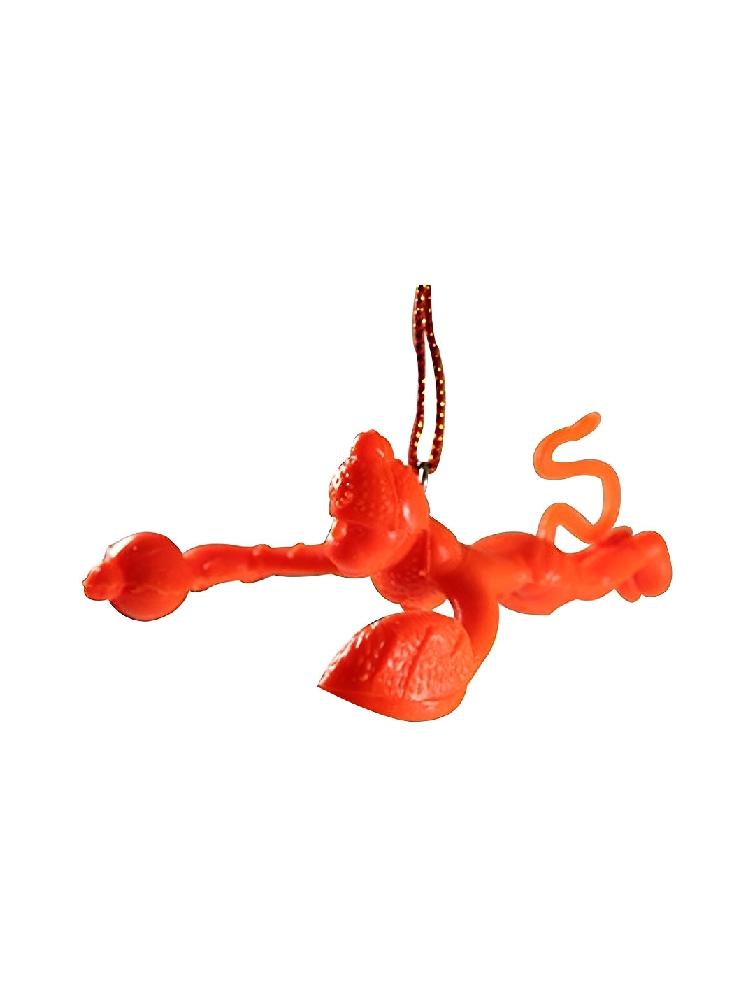 Navyaksh Flying Hanuman Ji Orange Plastic Glossy Living Room Small Showpiece - 2 Inches