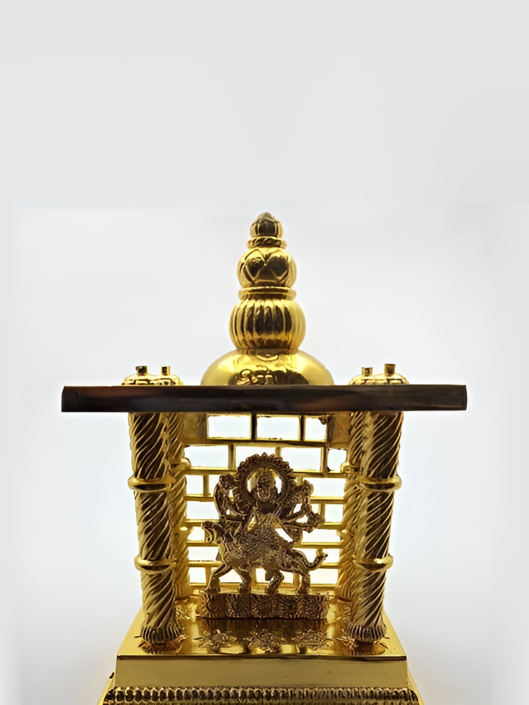 Navyaksh Dirga Ji in Temple Gold Brass Metallic Prayer Room Medium Showpiece - 4.7 Inches