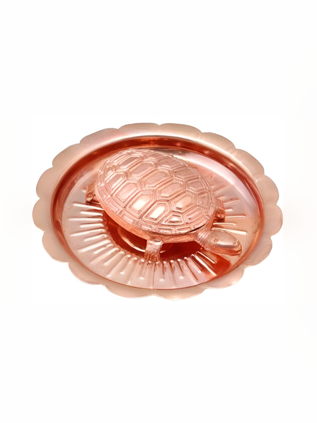 Navyaksh Kachua Plate Copper Prayer Room Set of 2 Small Showpieces - 3 Inches