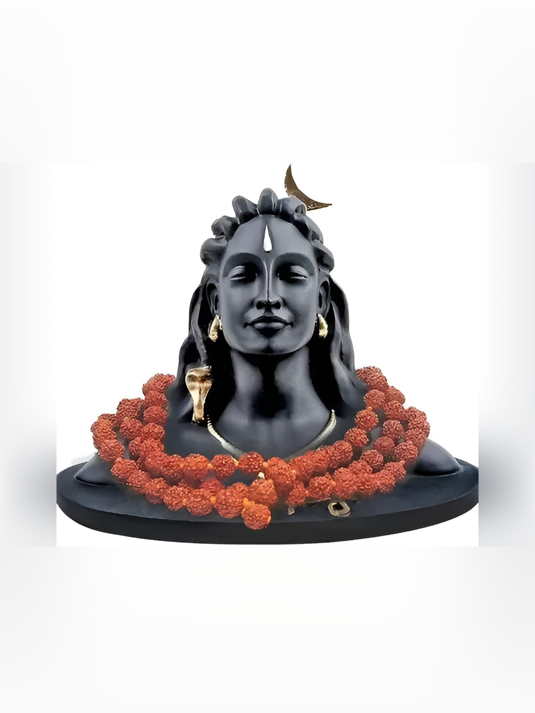 Navyaksh Yogi Black Resin Matte Prayer Room Set of 2 Tiny Showpieces - 4.3 Inches