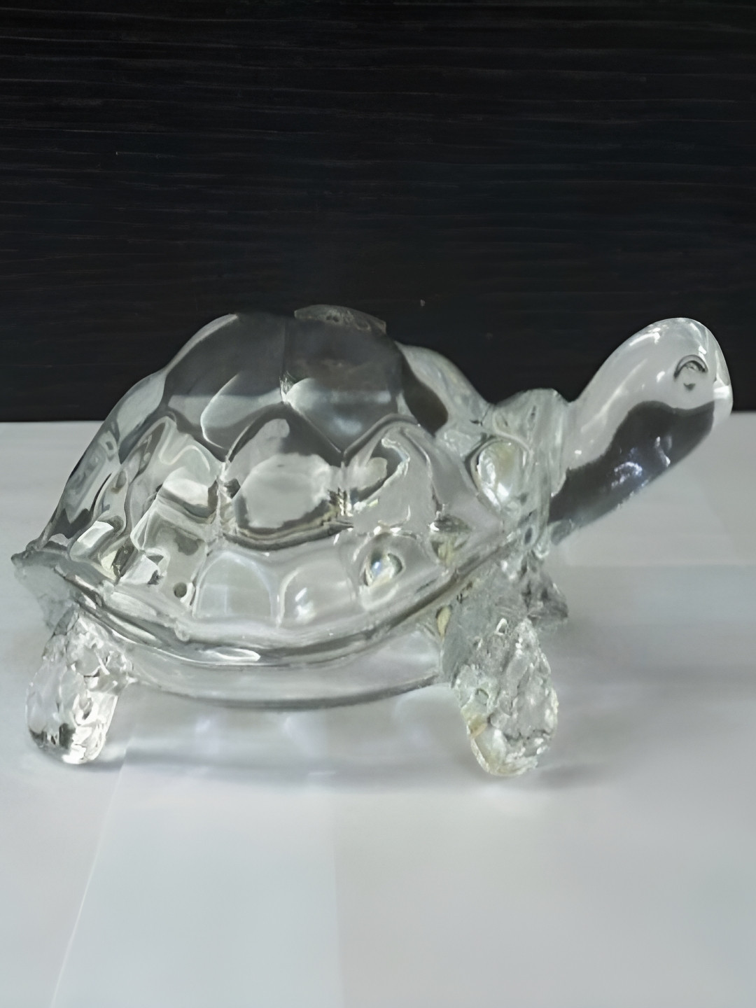 Navyaksh Kachia Silver Glass Glossy Home Office Small Showpiece - 1.6 Inches