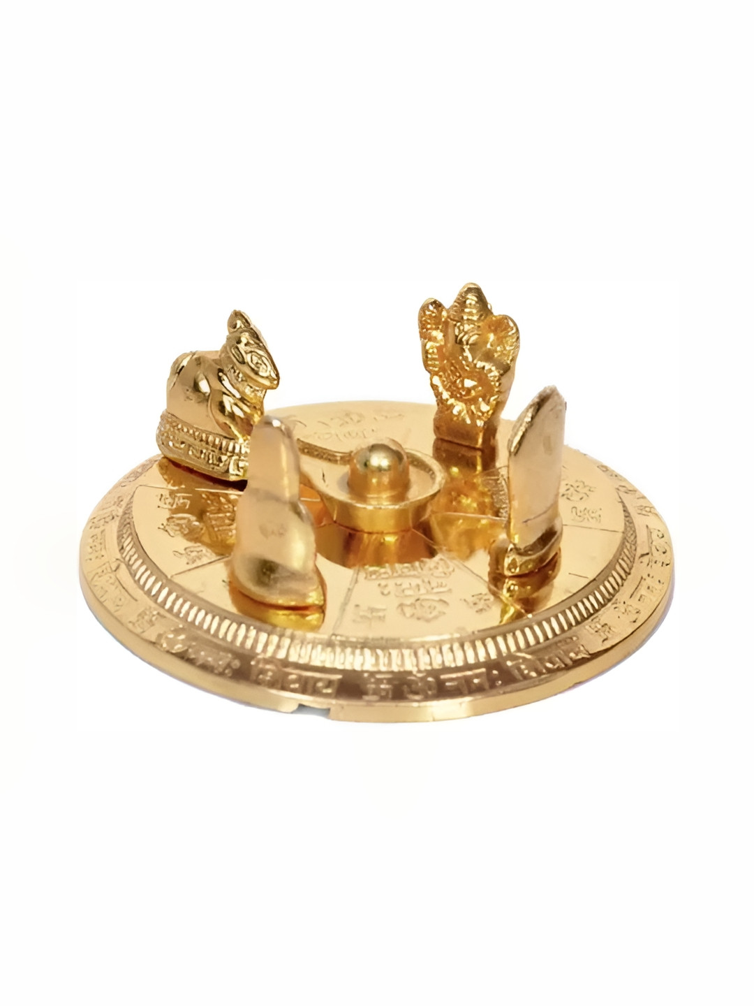 Navyaksh Shiv Parivaar Gold Brass Metallic Prayer Room Small Showpiece - 0.6 Inches