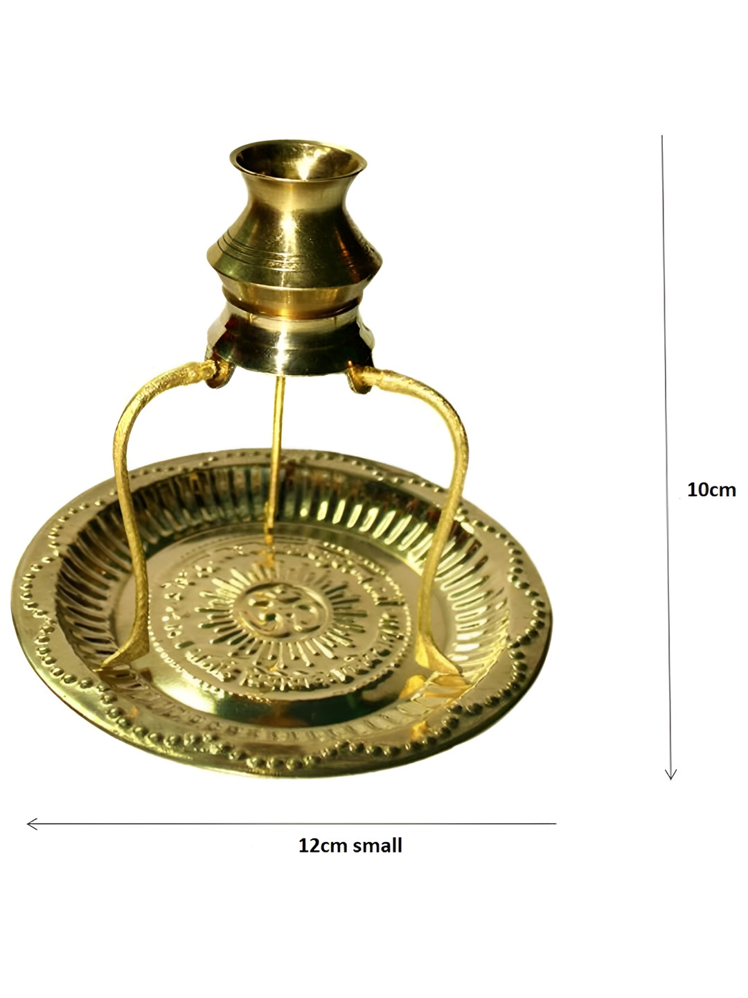 Navyaksh Plate, Tipahee Loti Gold Metal Metallic Living Room Set of 3 Tiny Showpieces - 3.9 Inches