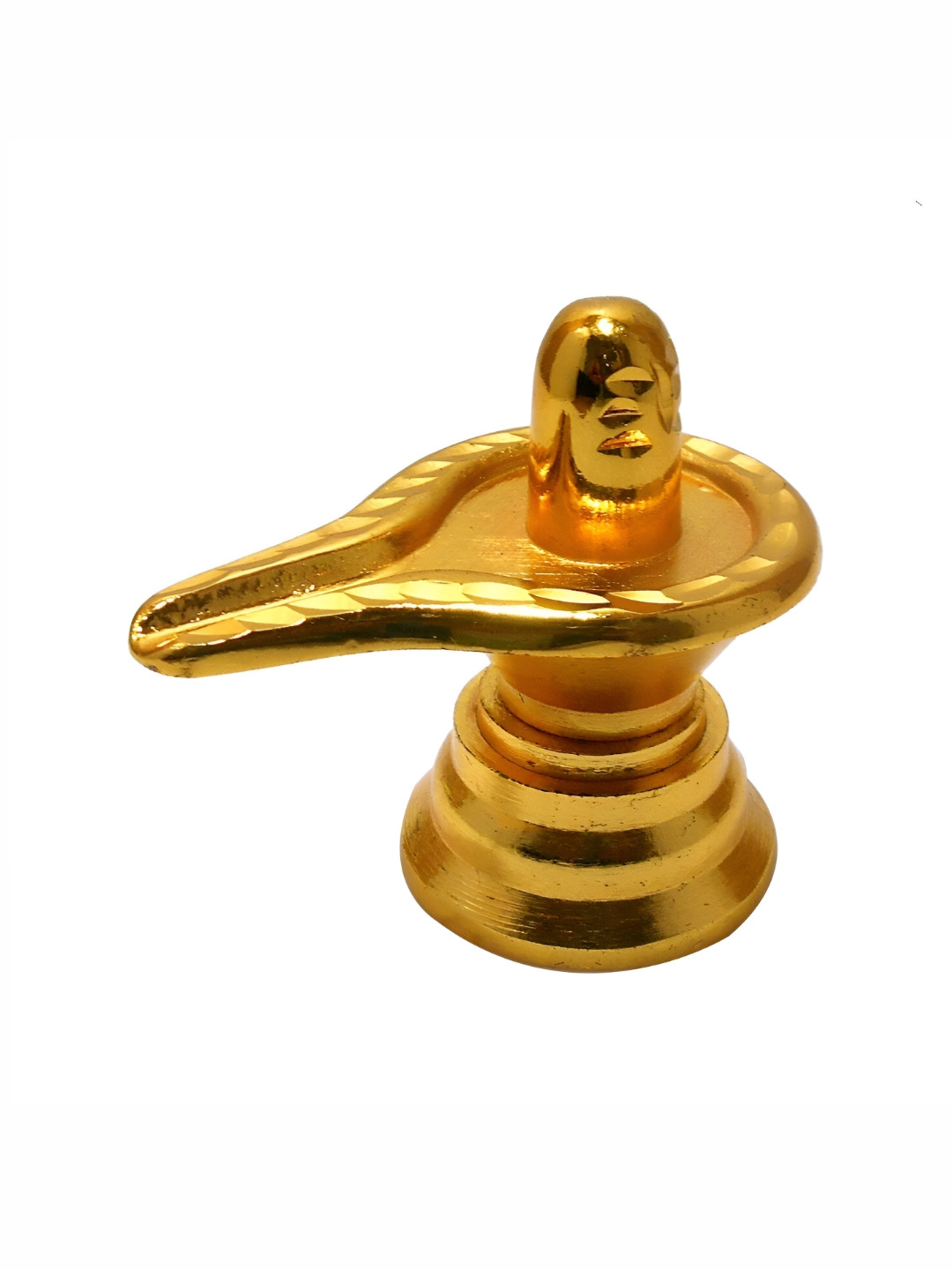 Navyaksh Shivling Yellow Metal Metallic Living Room Small Showpiece - 1.4 Inches