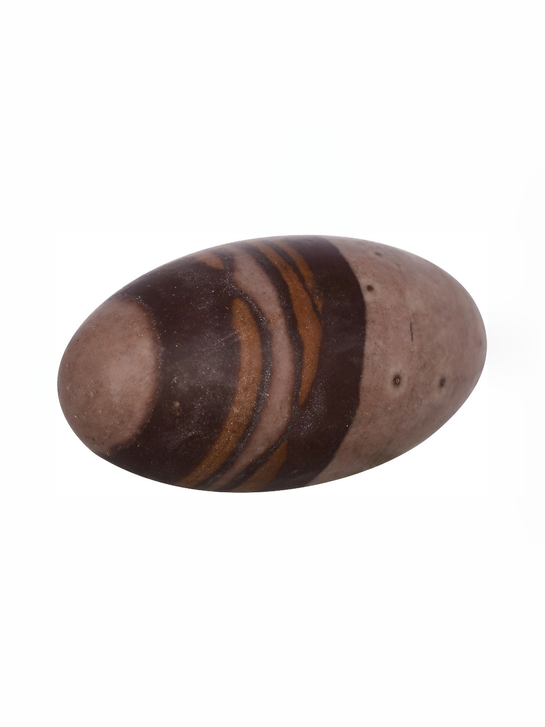 Navyaksh Brown Pathar Narmdeshwar Brown Stone Natural Prayer Room Tiny Showpiece - 4.7 Inches