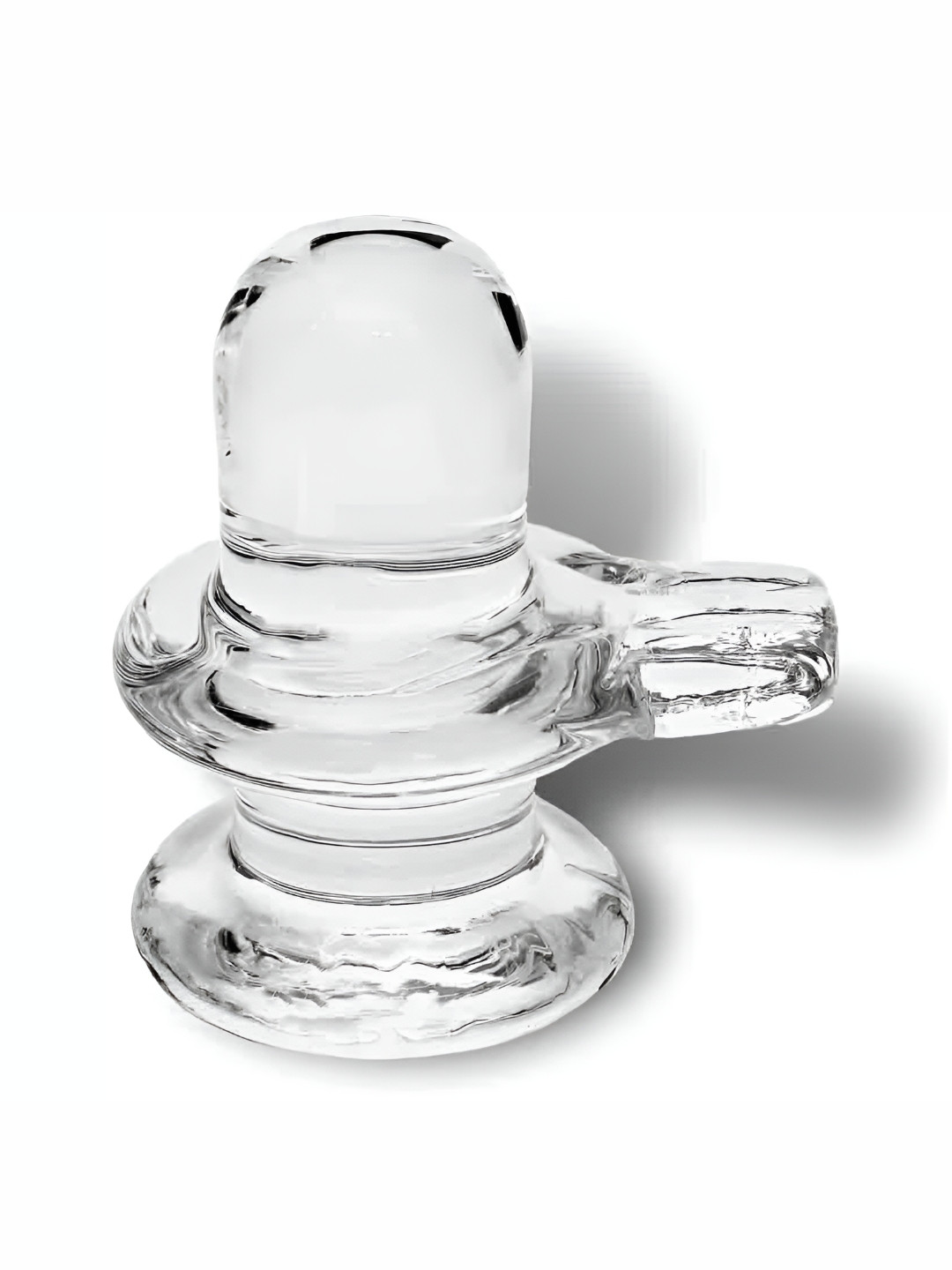 Navyaksh Shivling Transparent Glass Glossy Prayer Room Tiny Showpiece - 1.3 Inches