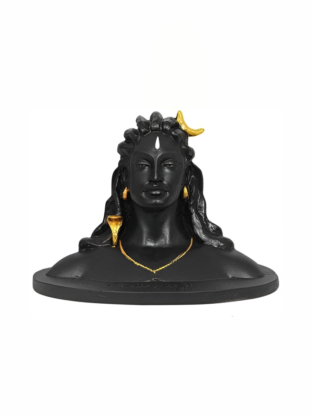 Navyaksh Yogi Black Polyresin Matte Prayer Room Small Showpiece - 6.4 Inches