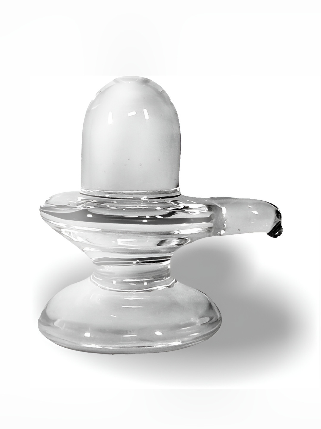 Navyaksh Shiv Ling White Crystal Glossy Living Room Small Showpiece - 1.6 Inches